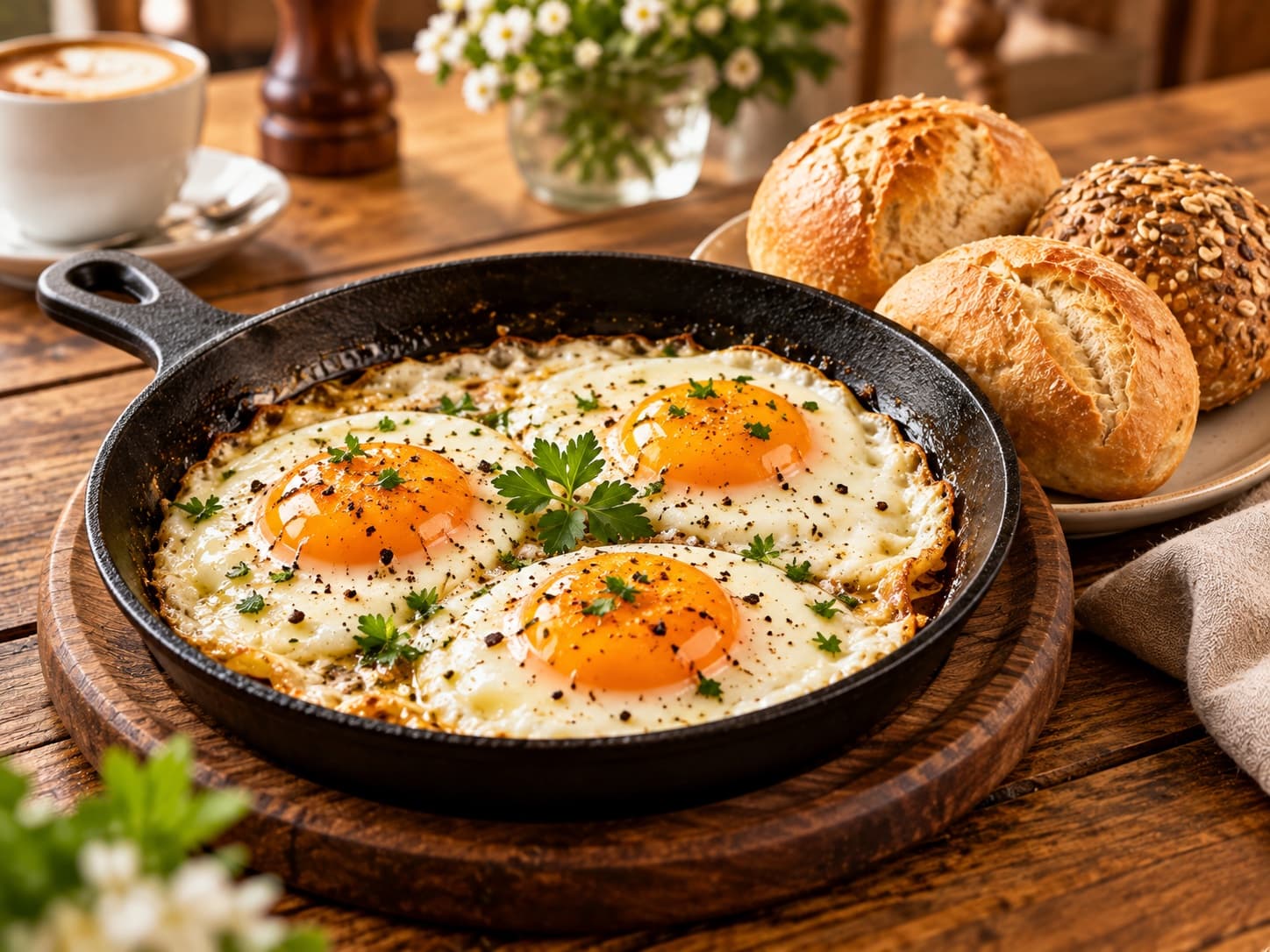Spiegeleier – Drei Eier, Butter und Salz